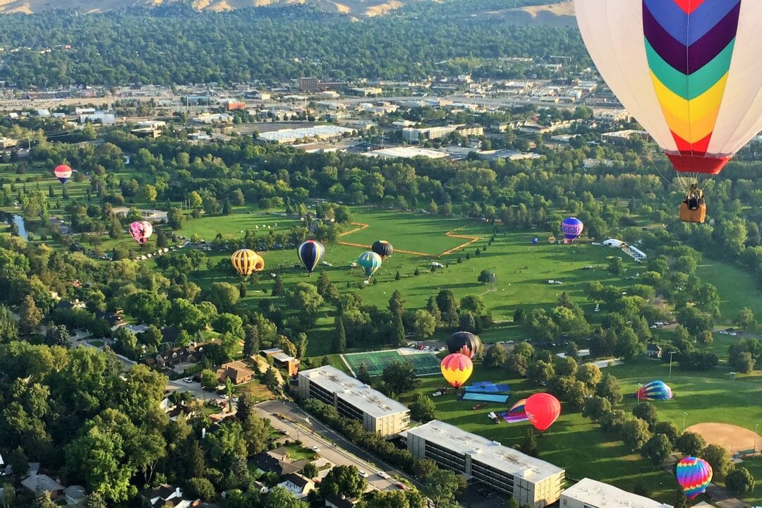 Hot air balloons during the Spirit of Boise hot air balloon rally